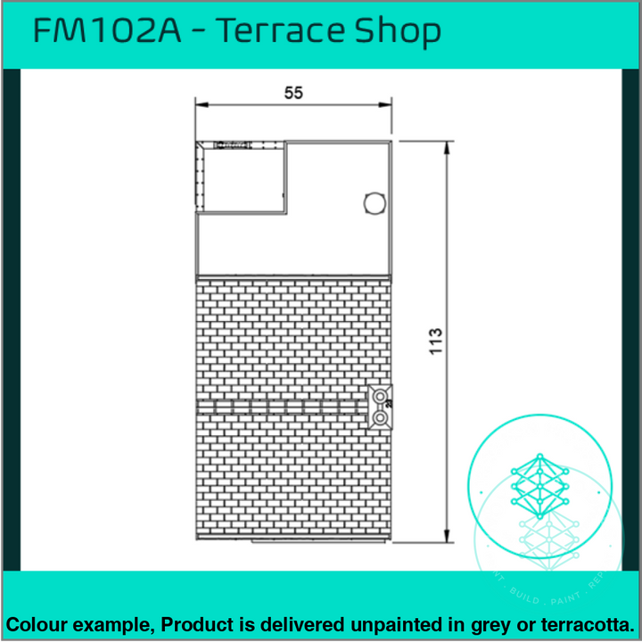 Fm102A – Terrace Shop Oo/Ho Scale Oo Building