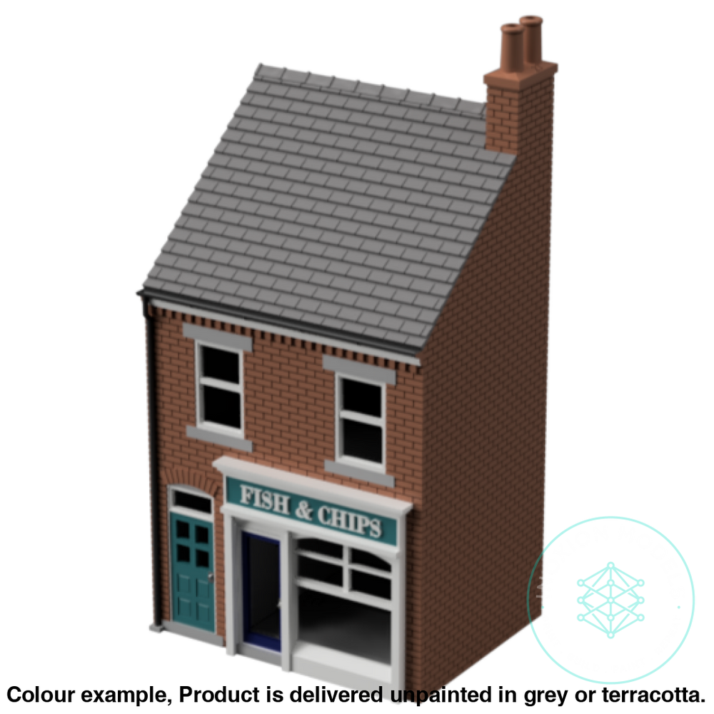 Fm102C – Low Relief Terrace Shop Oo/Ho Scale Oo Building