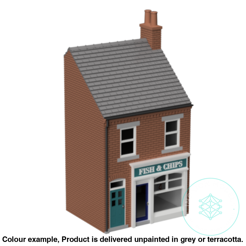 Fm102C – Low Relief Terrace Shop Oo/Ho Scale Oo Building