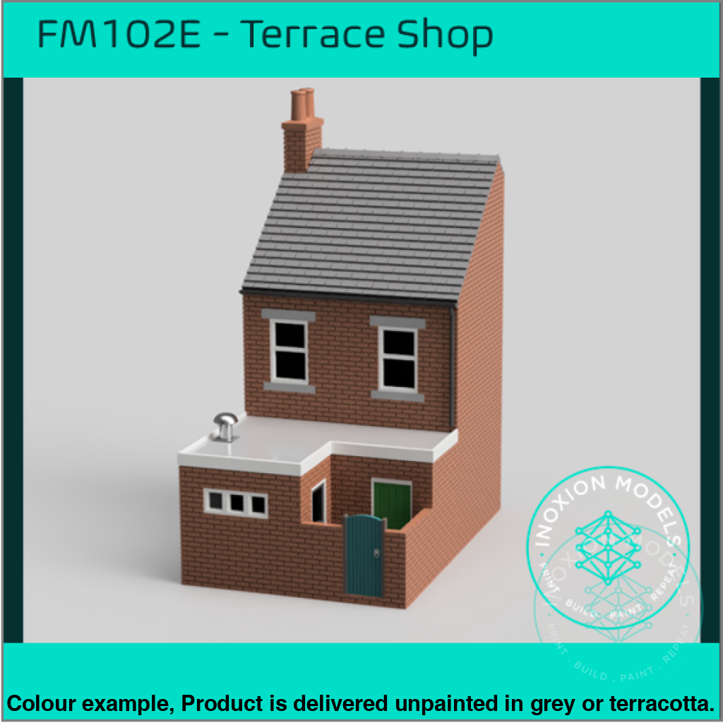 Fm102E – Low Relief Terrace Shop Oo/Ho Scale Oo Building