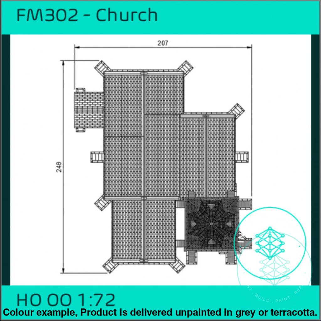 Fm302 – Church Oo/Ho Scale Oo Building