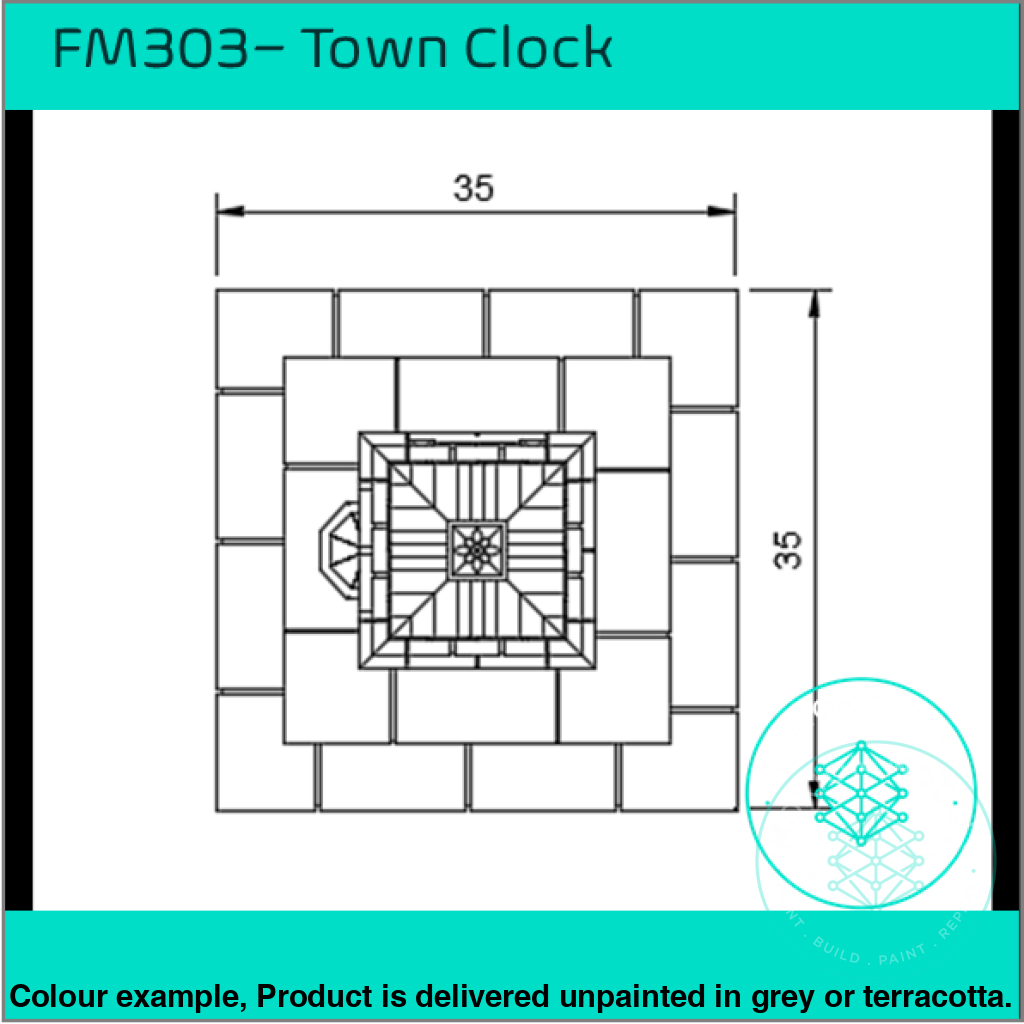 Fm303 – English Town Clock Oo/Ho Scale Oo Building