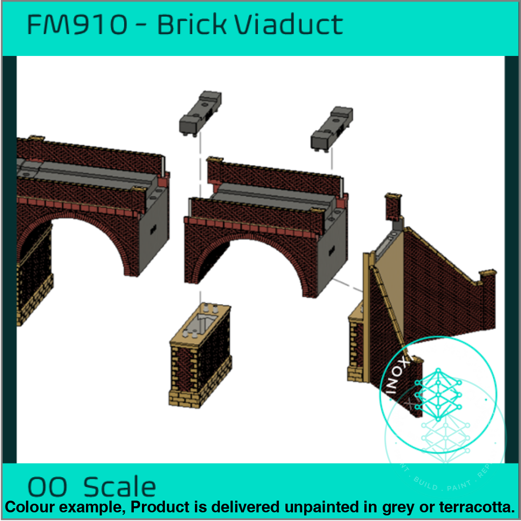 Fm910 – Single Track Brick Viaduct Oo Scale Building