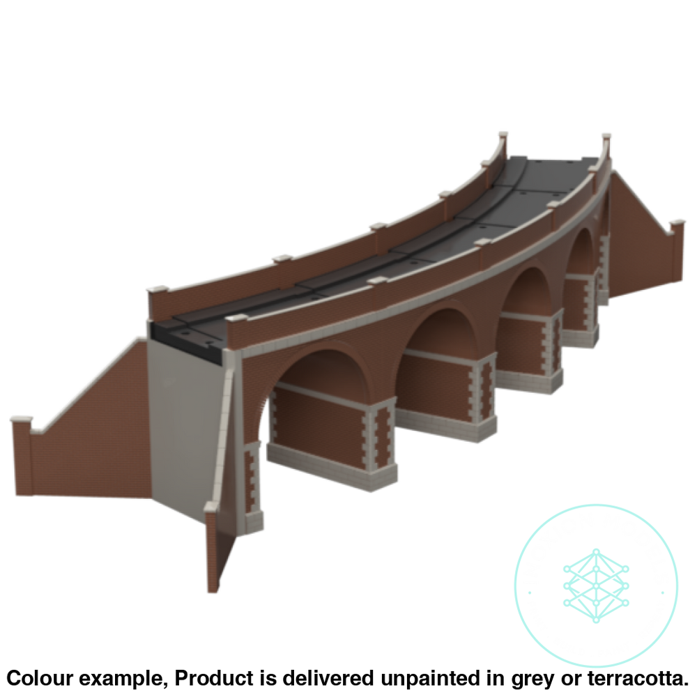 Fm911 – Single Track Curved Brick Viaduct Oo Scale Building