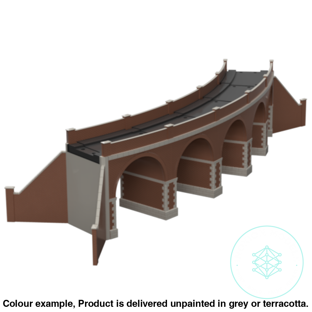 Fm911 – Single Track Curved Brick Viaduct Oo Scale Building