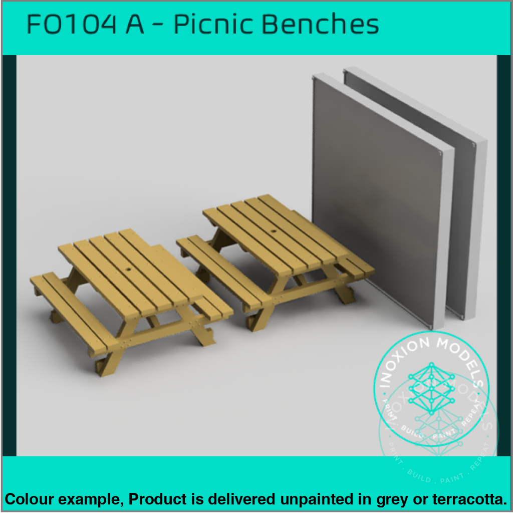 Fo104A – Picnic Benches Oo/Ho Scale Oo Accessory