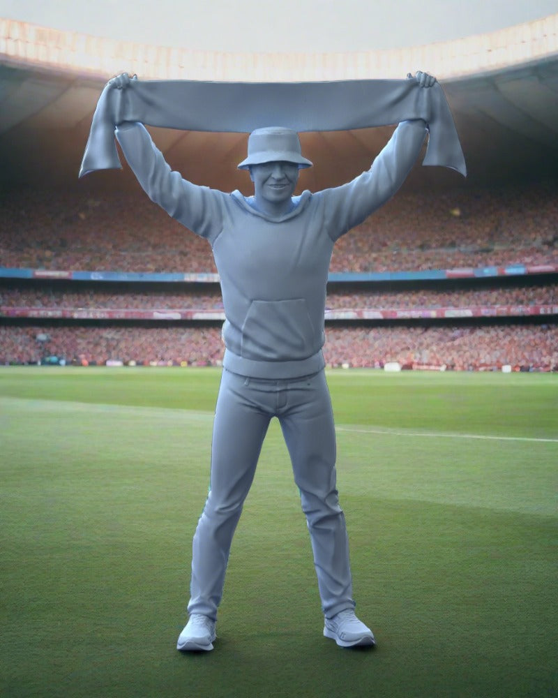 Football Fan Holding Team Scarf Figure