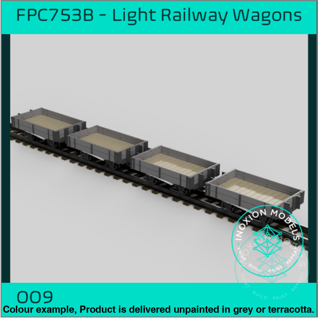 Fpc753B – 4X Light Railway Wagon Pack Oo9 Gauge Oo Scale Rolling Stock