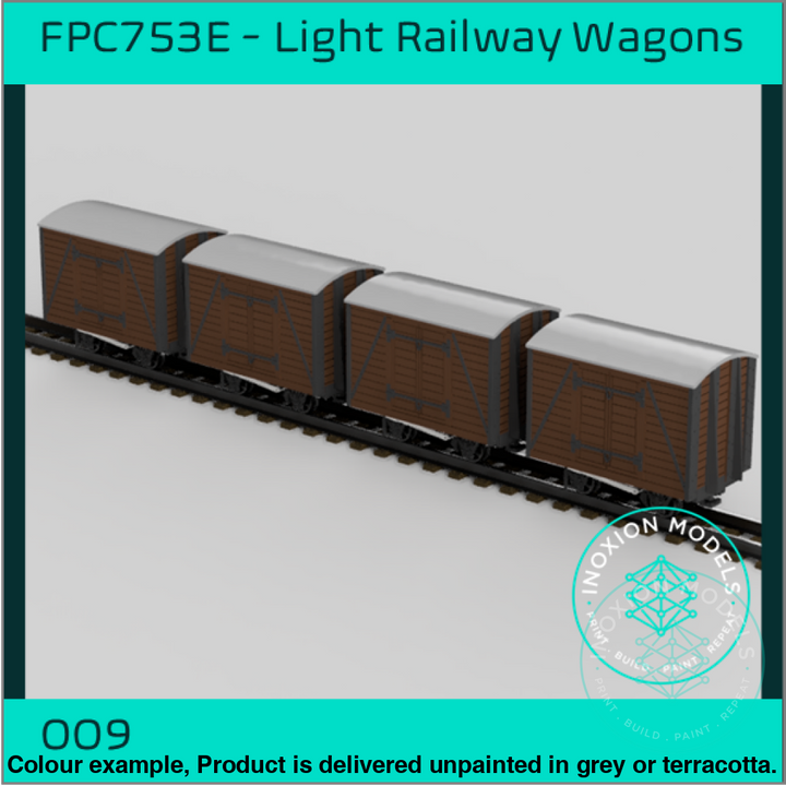 Fpc753E – 4X Light Railway Wagon Pack Oo9 Gauge Oo Scale Rolling Stock