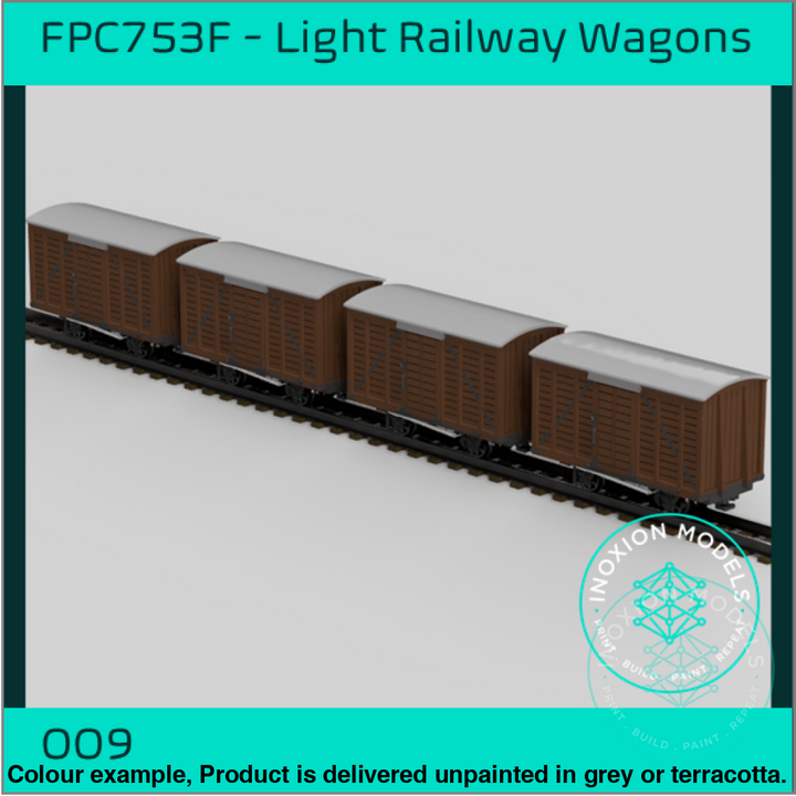 Fpc753F – 4X Light Railway Wagon Pack Oo9 Gauge Oo Scale Rolling Stock