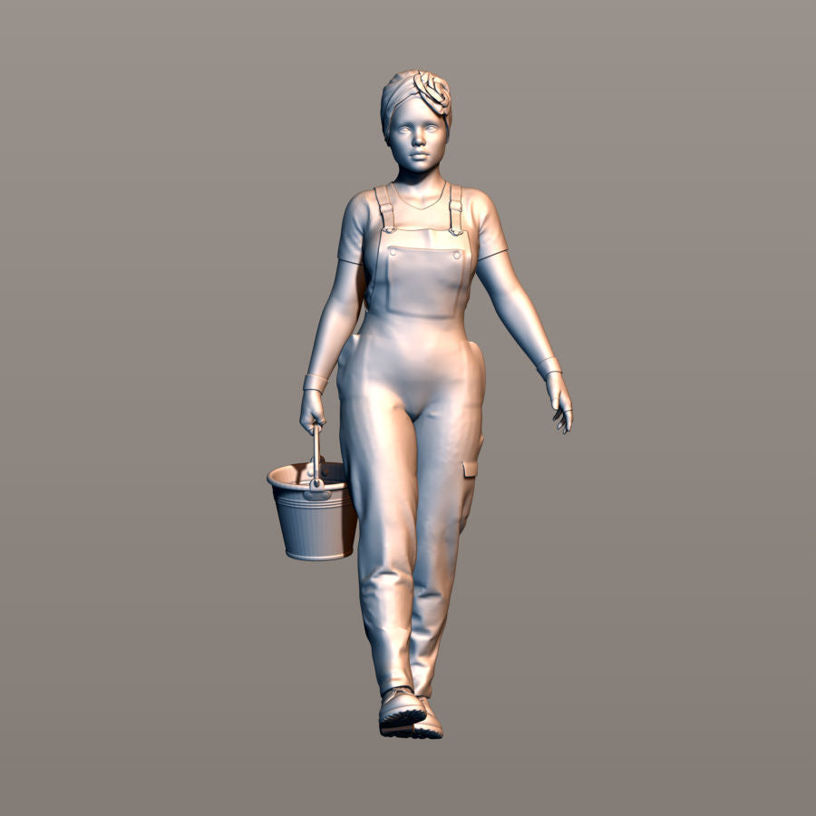 1940S Female Carrying Bucket Ho 1:87 Figure