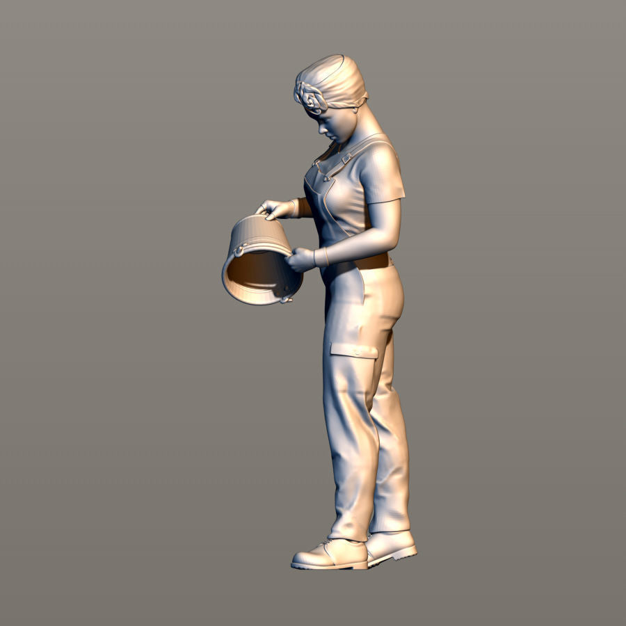 1940S Female Tipping Bucket Figure