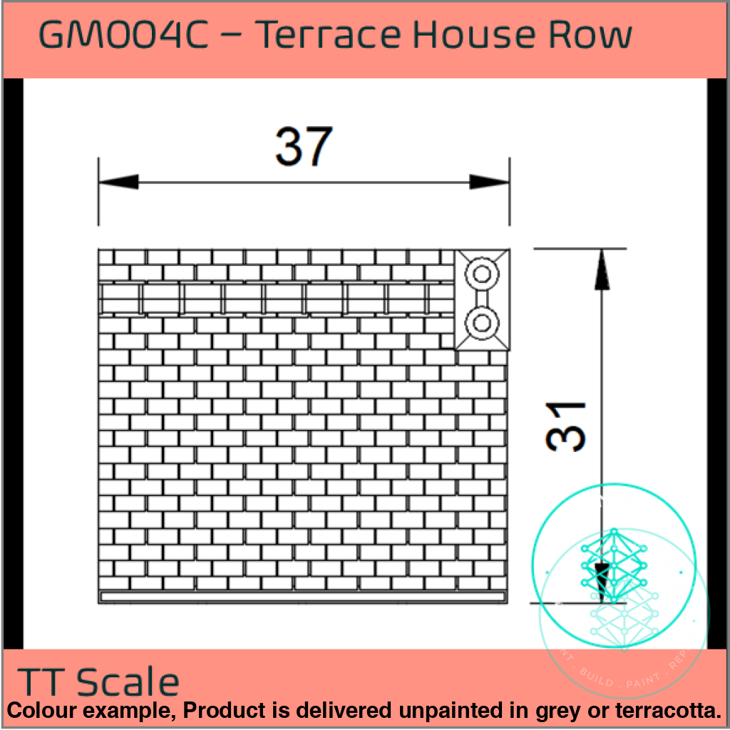 Gm004C – Low Relief Terrace House Tt120/3Mm Scale Tt Building