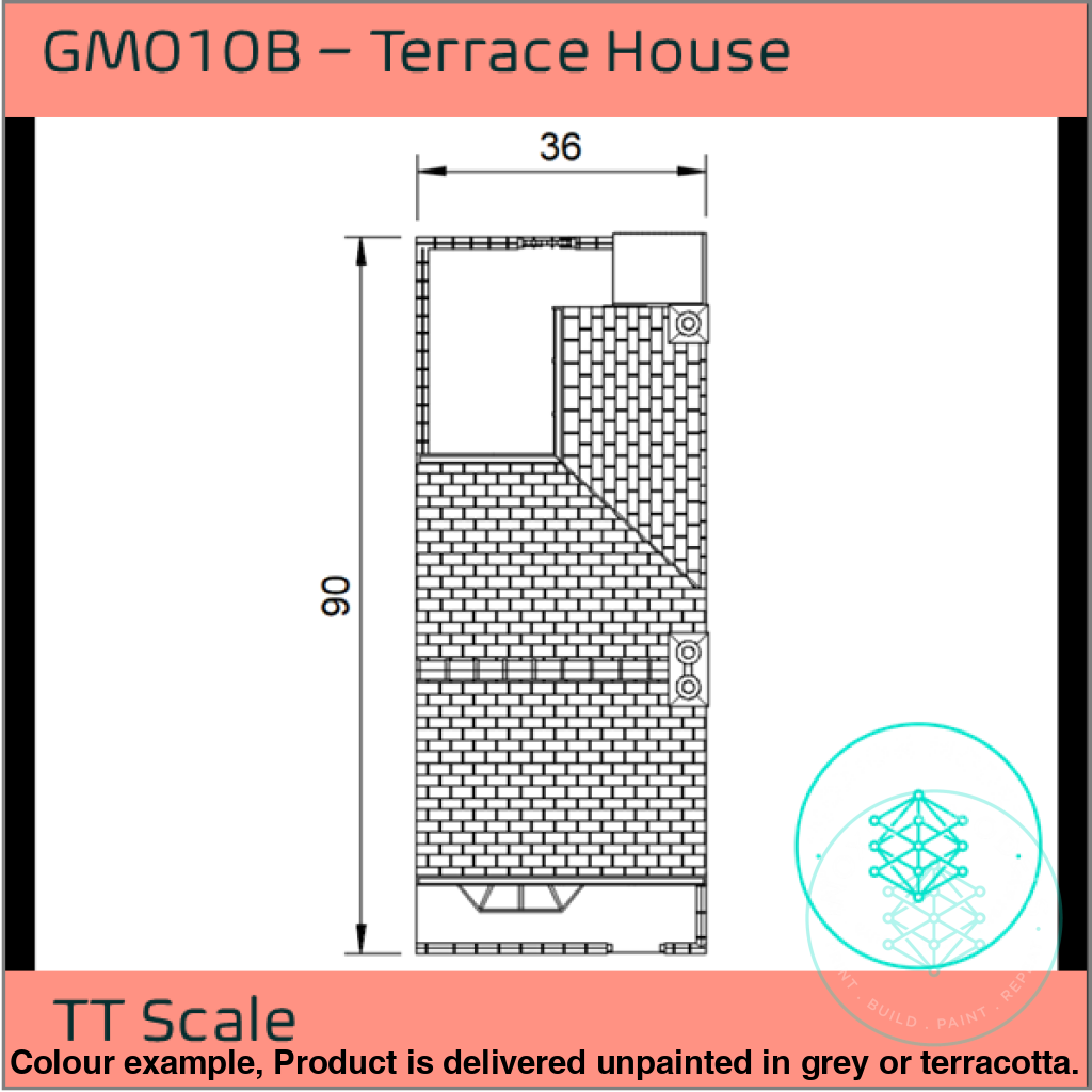 Gm010B – Terrace House Tt120/3Mm Scale Tt Building