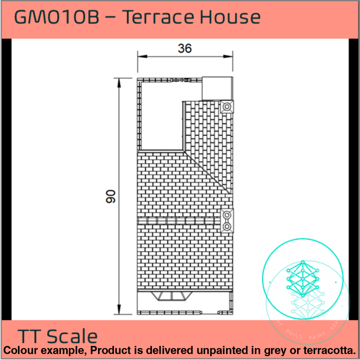 Gm010B – Terrace House Tt120/3Mm Scale Tt Building