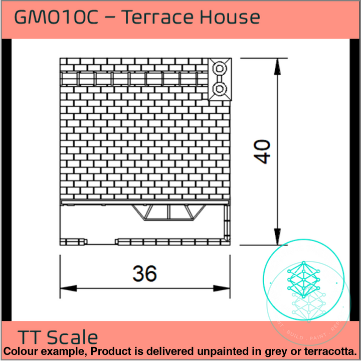 Gm010C – Low Relief Terrace House Tt120/3Mm Scale Tt Building