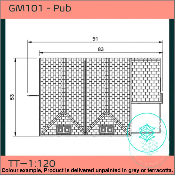 Gm101 – Pub/Hotel Tt120/3M Scale Tt Building