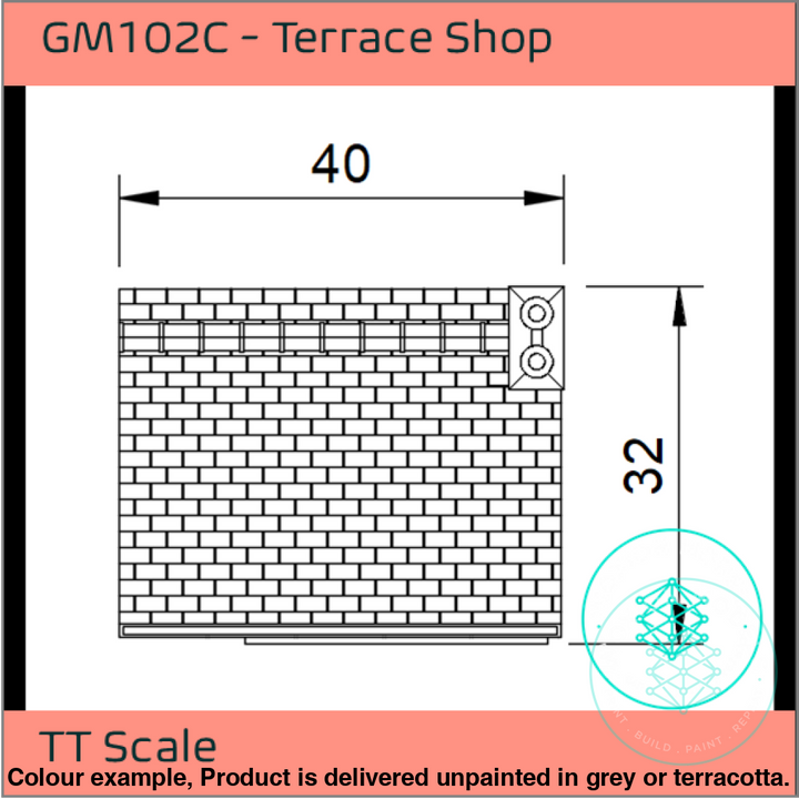 Gm102C – Low Relief Terrace Shop Tt120/3Mm Scale Tt Building