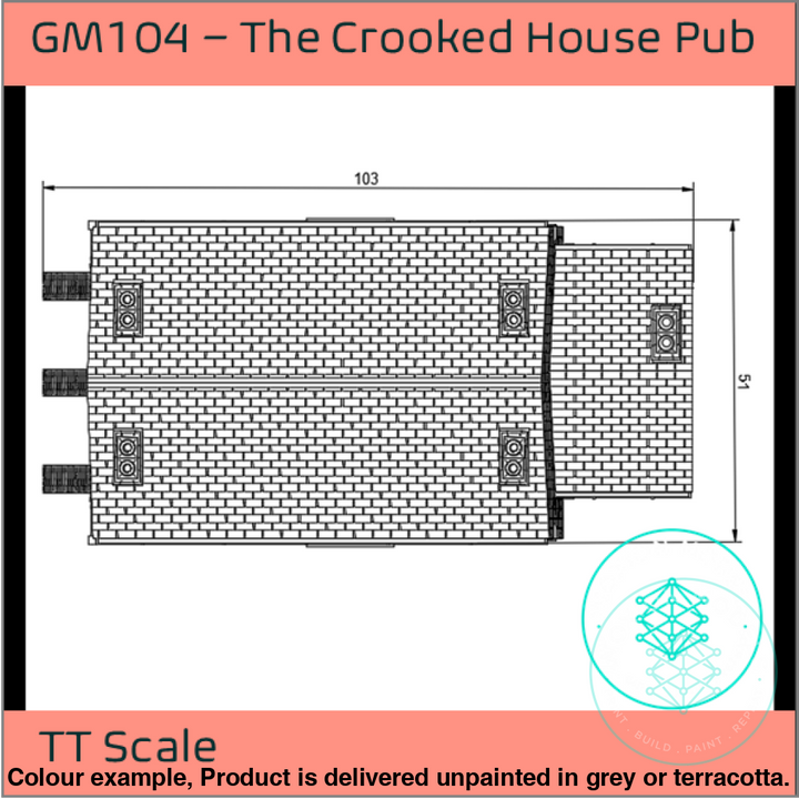 Gm104 – The Crooked House Pub Tt120/3Mm Scale Tt Building