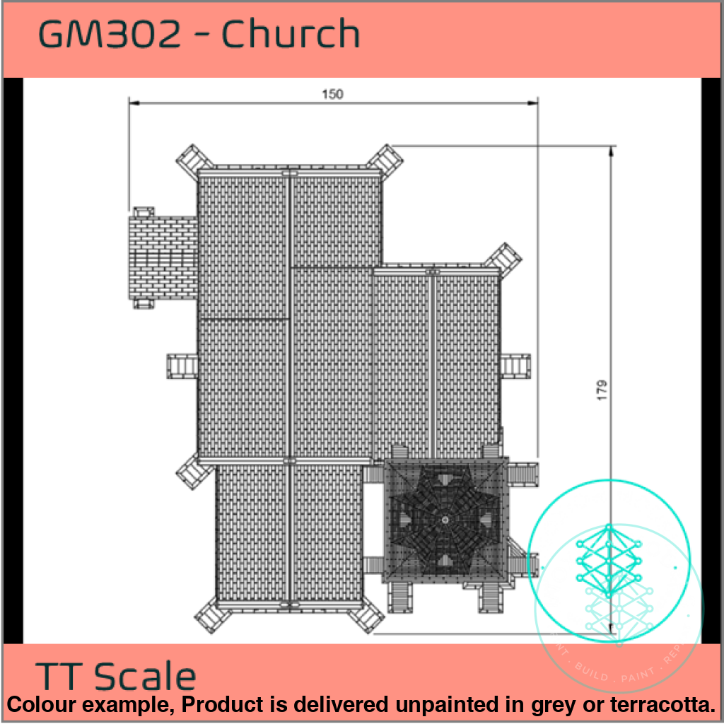 Gm302 – Church Tt120/3Mm Scale Tt Building