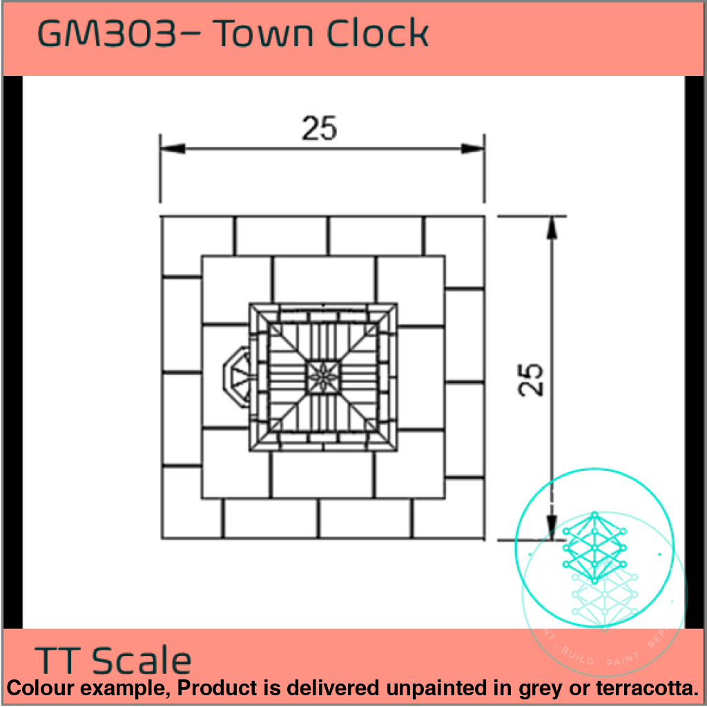 Gm303 – Town Clock Tt120/3Mm Scale Tt Building