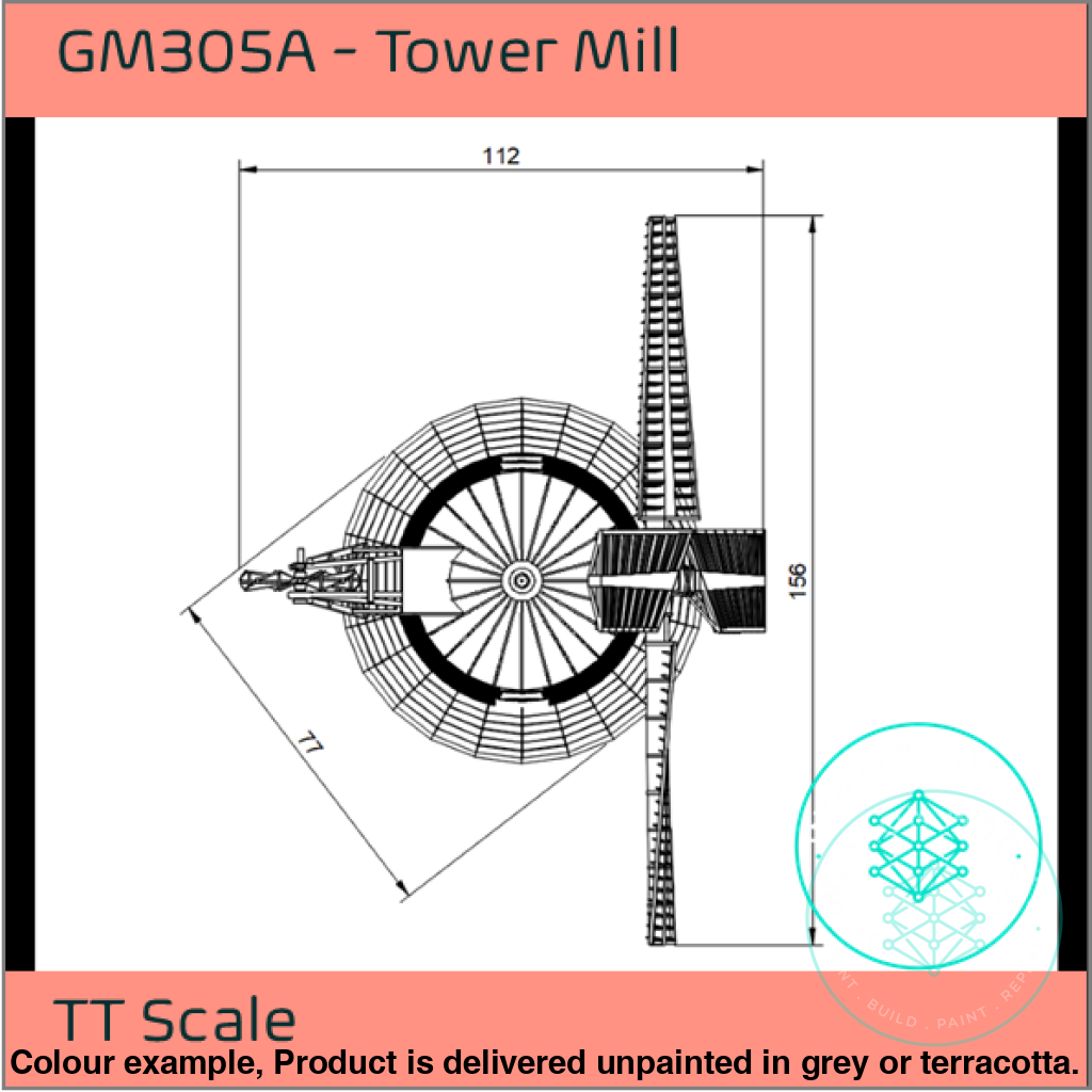 Gm305A – Tower Windmill Tt120/3Mm Scale Tt Building