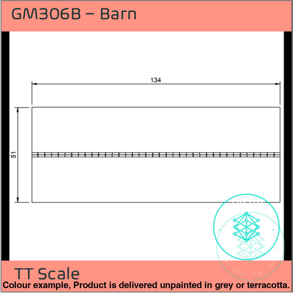 Gm306B – Barn Tt120/3Mm Scale Tt Building