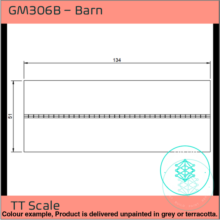 Gm306B – Barn Tt120/3Mm Scale Tt Building