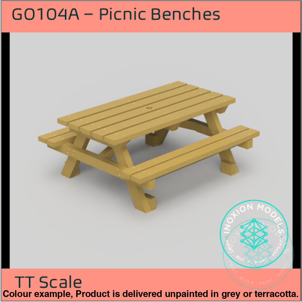 Go104A – Picnic Benches Tt120/3Mm Scale Tt Accessory