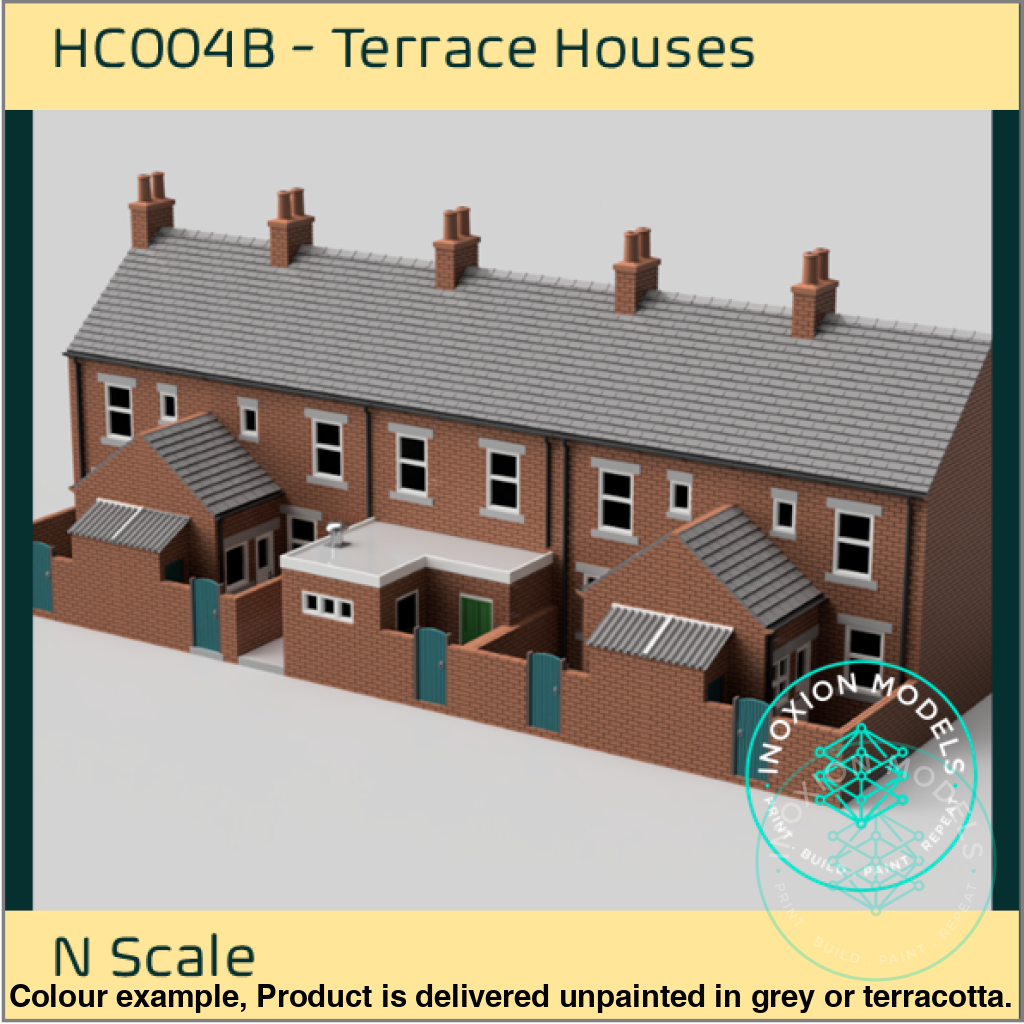 Hc004B – 5X Terrace House With Shop Pack N Scale Building