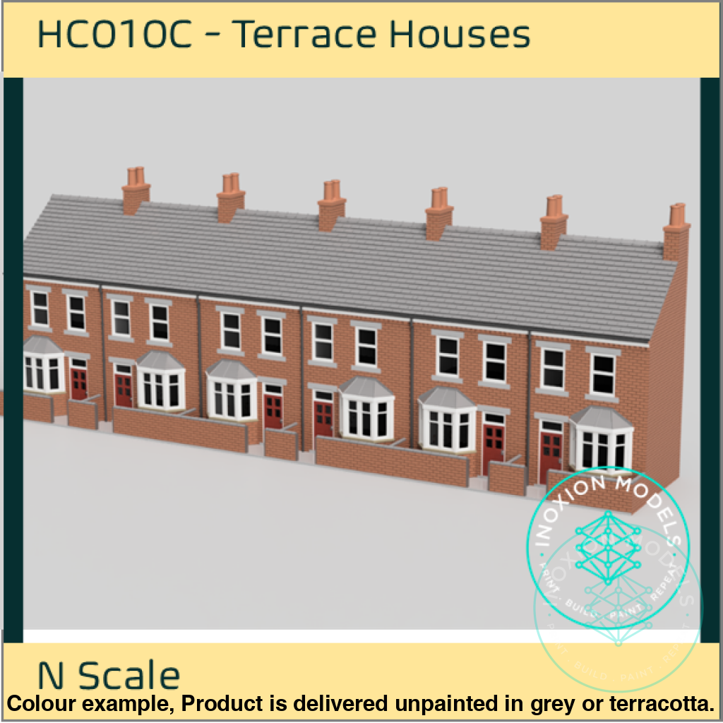 Hc010C – 6X Low Relief Terrace House Pack N Scale Building