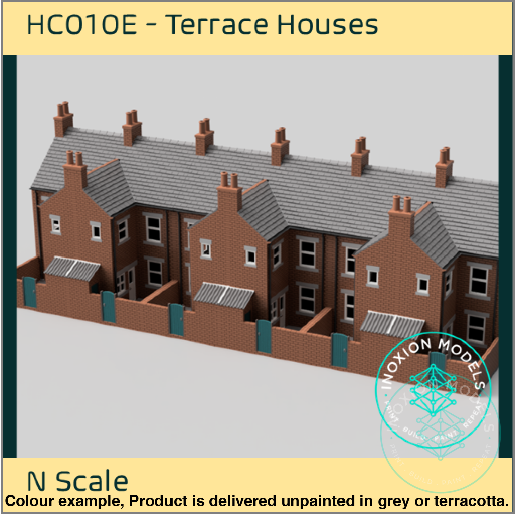 Hc010E – 6X Low Relief Terrace House Pack N Scale Building