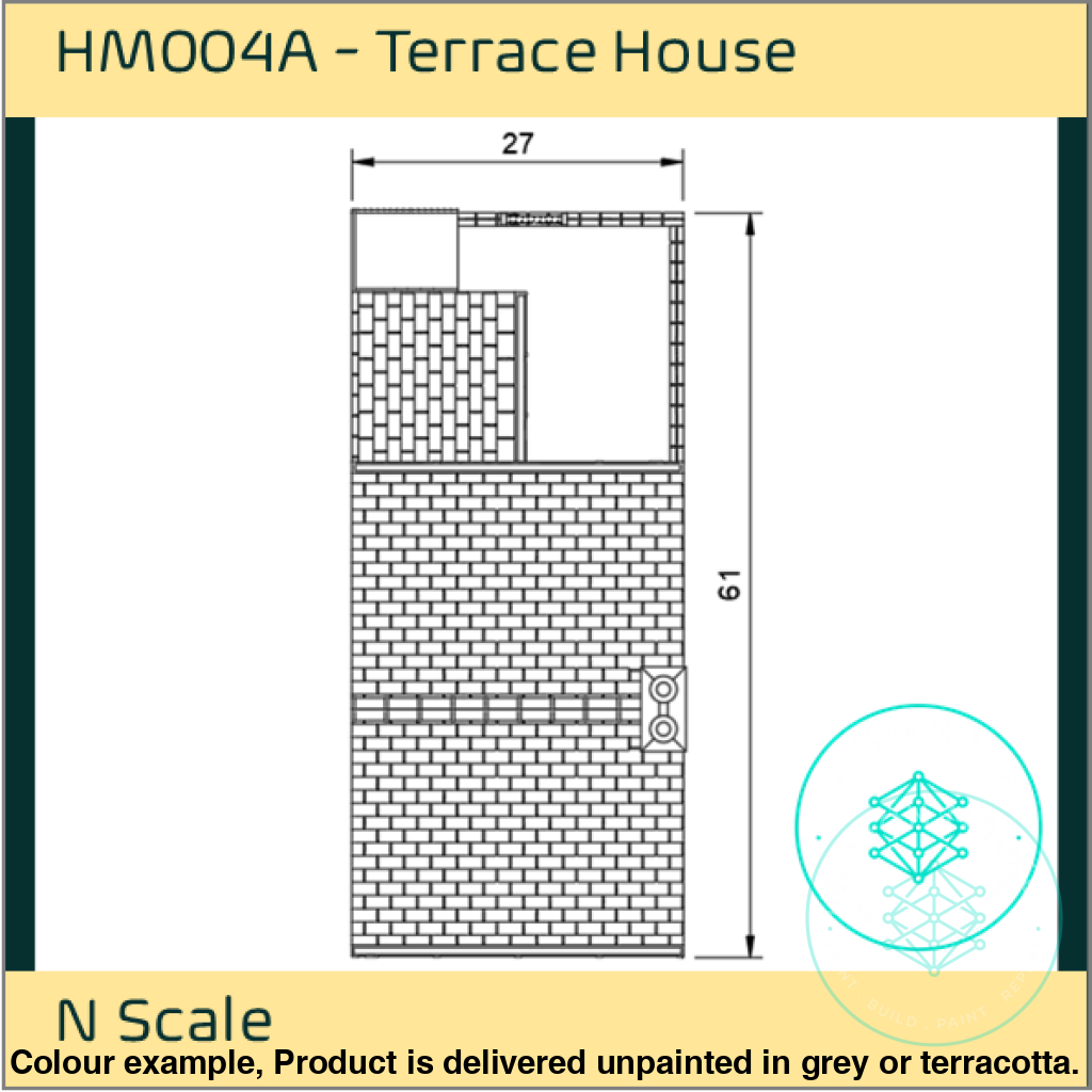 Hm004A – Terraced House N Scale Building