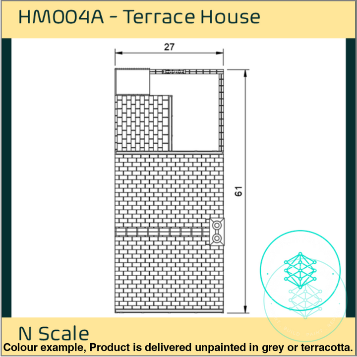 Hm004A – Terraced House N Scale Building