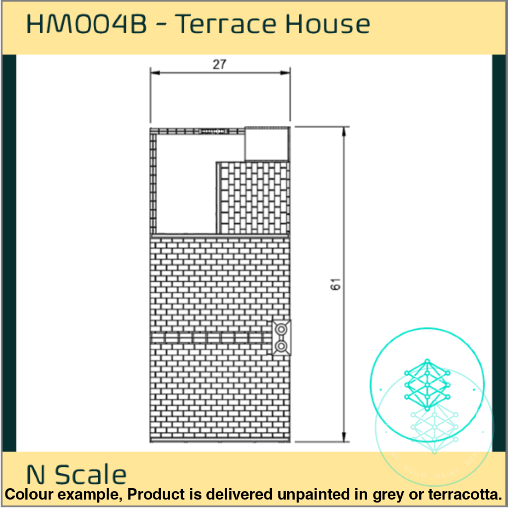 Hm004B – Terraced House N Scale Building