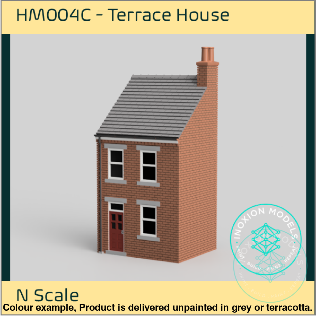 Hm004C – Low Relief Terrace House N Scale Building