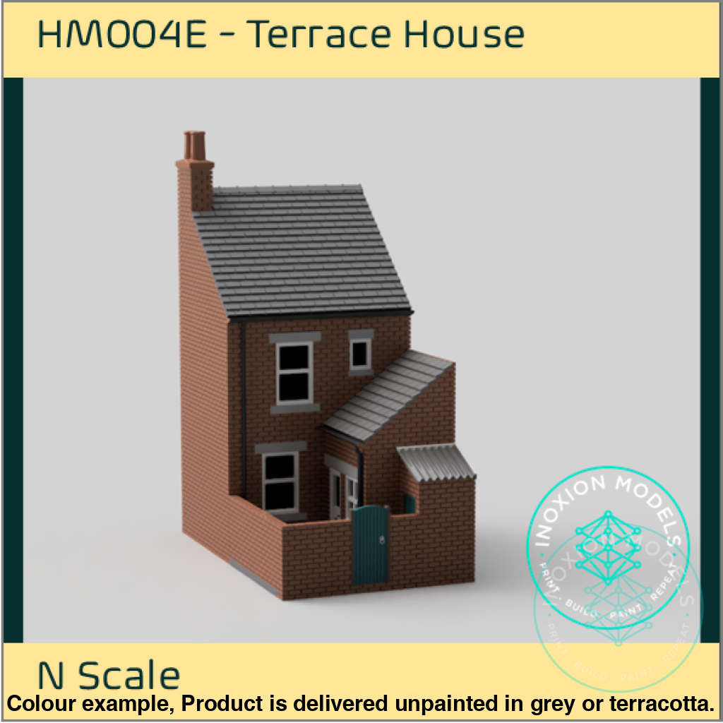 Hm004E – Low Relief Terrace House N Scale Building