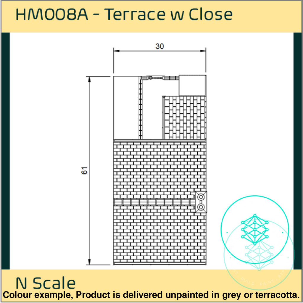 Hm008A – Terraced House W Close N Scale Building