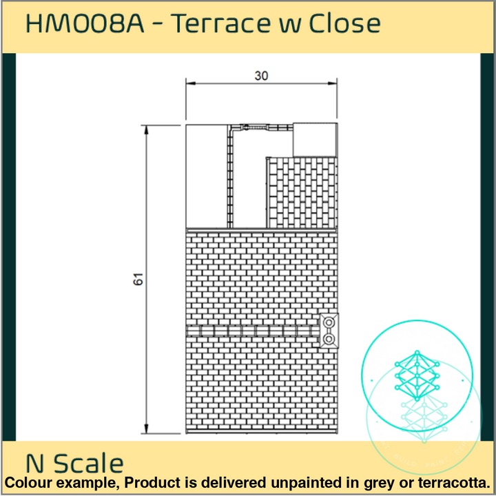 Hm008A – Terraced House W Close N Scale Building