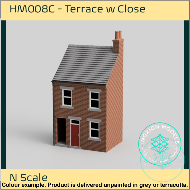 Hm008C – Low Relief Terrace House W Close N Scale Building