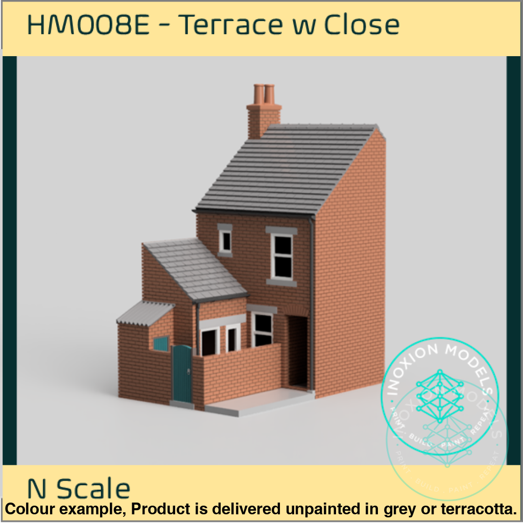 Hm008E – Low Relief Terrace House W Close N Scale Building