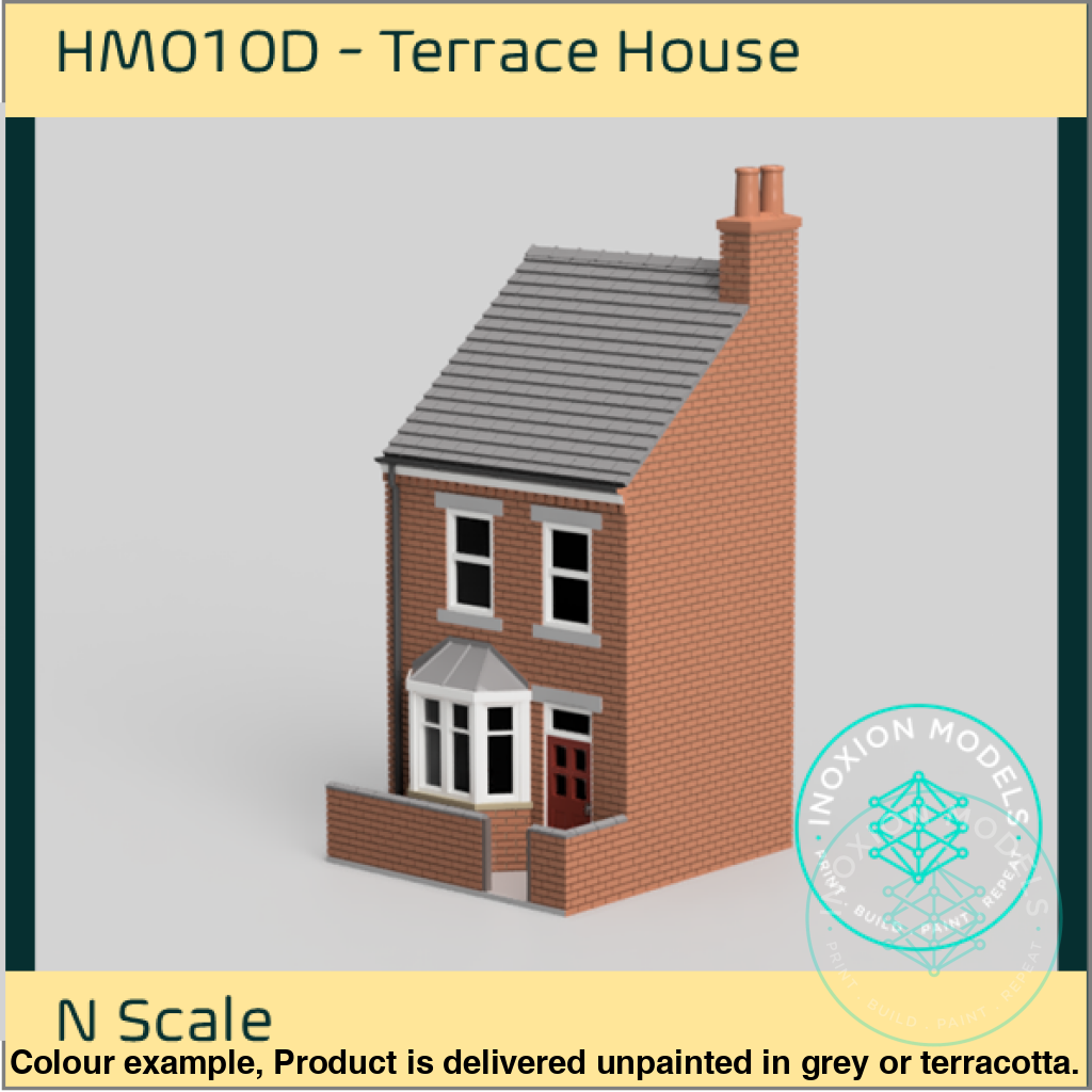 Hm010D – Low Relief Terrace House N Scale Building