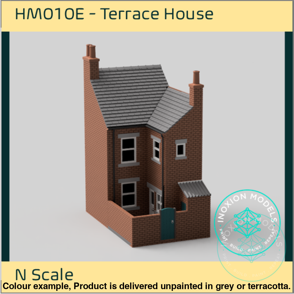 Hm010E – Low Relief Terrace House N Scale Building