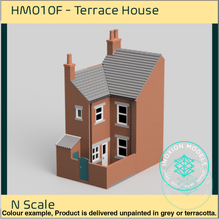 Hm010F – Low Relief Terrace House N Scale Building