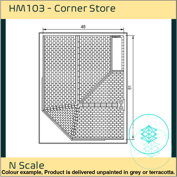 Hm103 – Corner Store N Scale Building