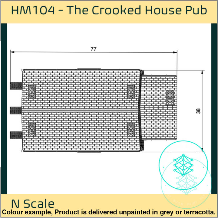 Hm104 – The Crooked House Pub N Scale Building