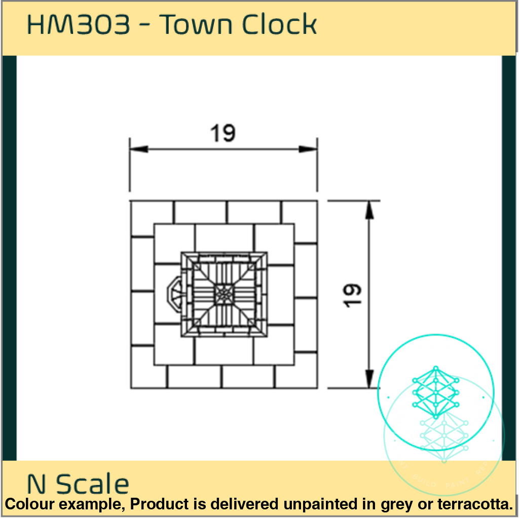 Hm303 – Town Clock N Scale Building