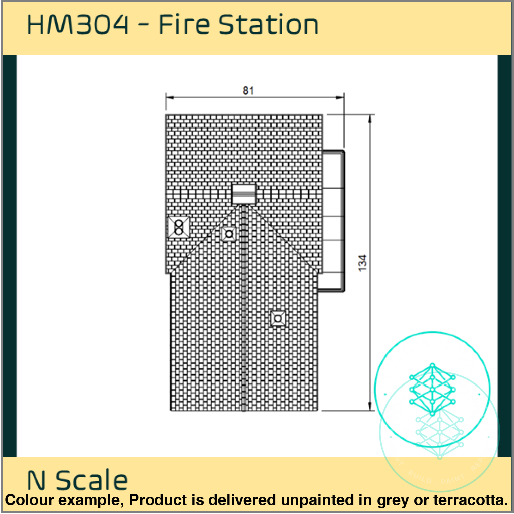 Hm304 – Fire Station N Scale Building