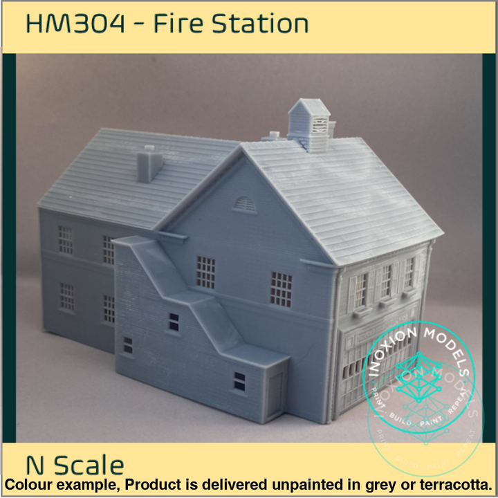 Hm304 – Fire Station N Scale Building