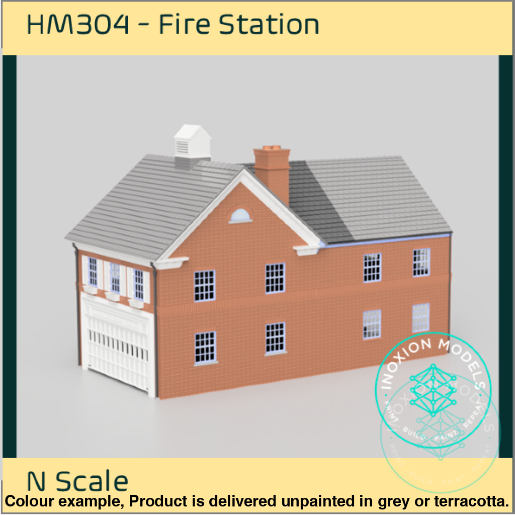 Hm304 – Fire Station N Scale Building